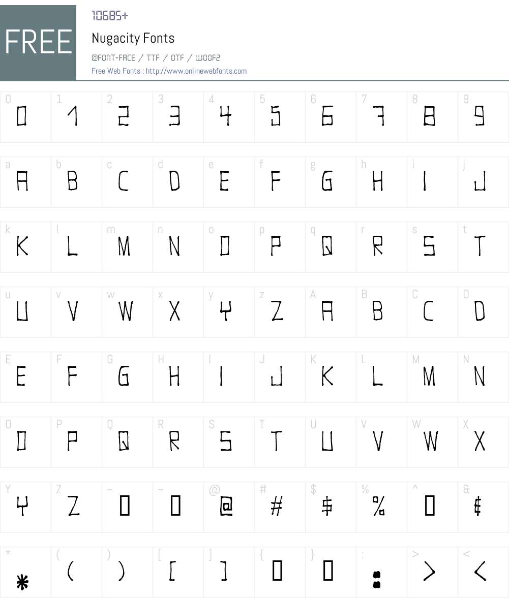 Nugacity Font Screenshots