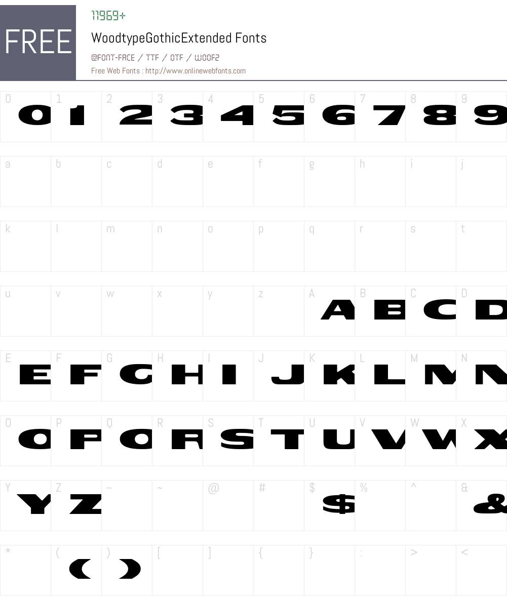 WoodtypeGothicExtended Font Screenshots