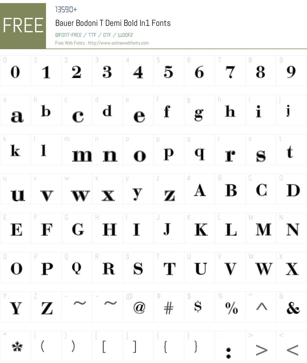 Bauer Bodoni T In1 Font Screenshots
