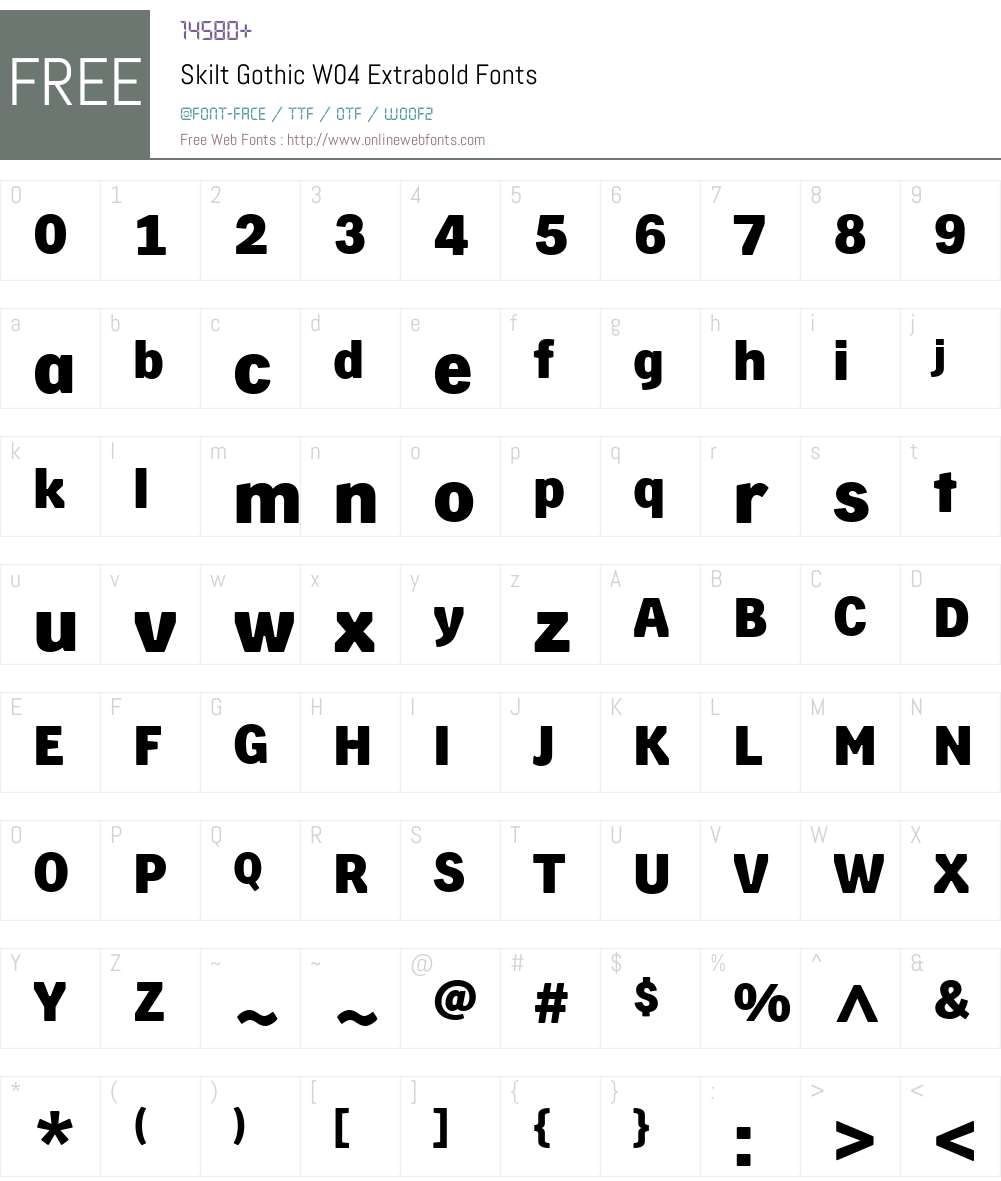 Skilt Gothic Font Screenshots