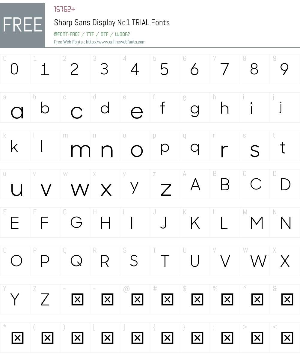 Sharp Sans Display No1 TRIAL 2.010 Fonts Free Download - OnlineWebFonts.COM