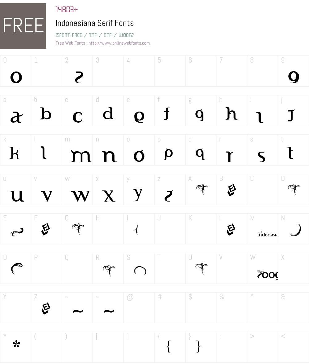 Indonesiana Serif Free ;) Font Screenshots