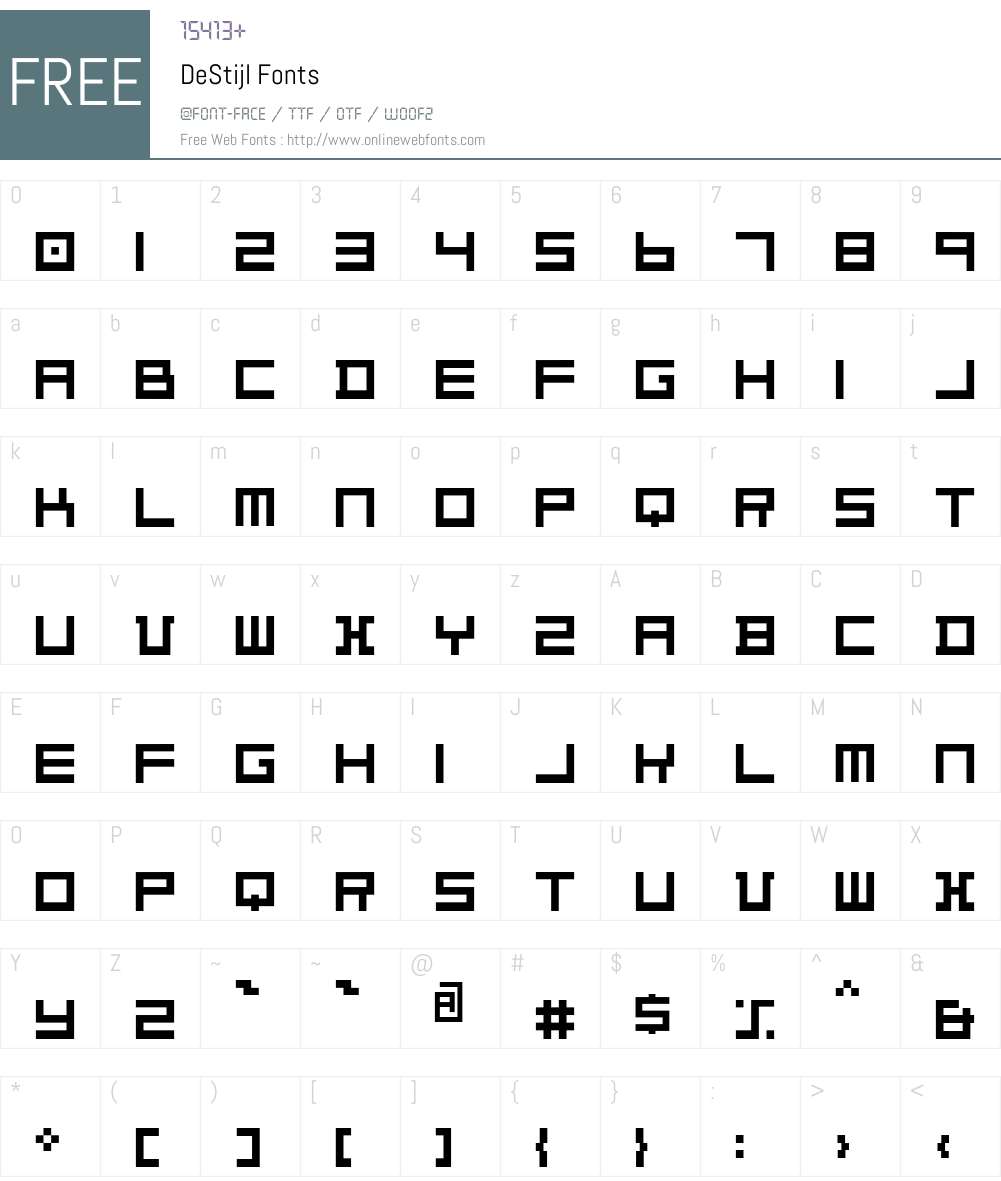 DeStijl Font Screenshots