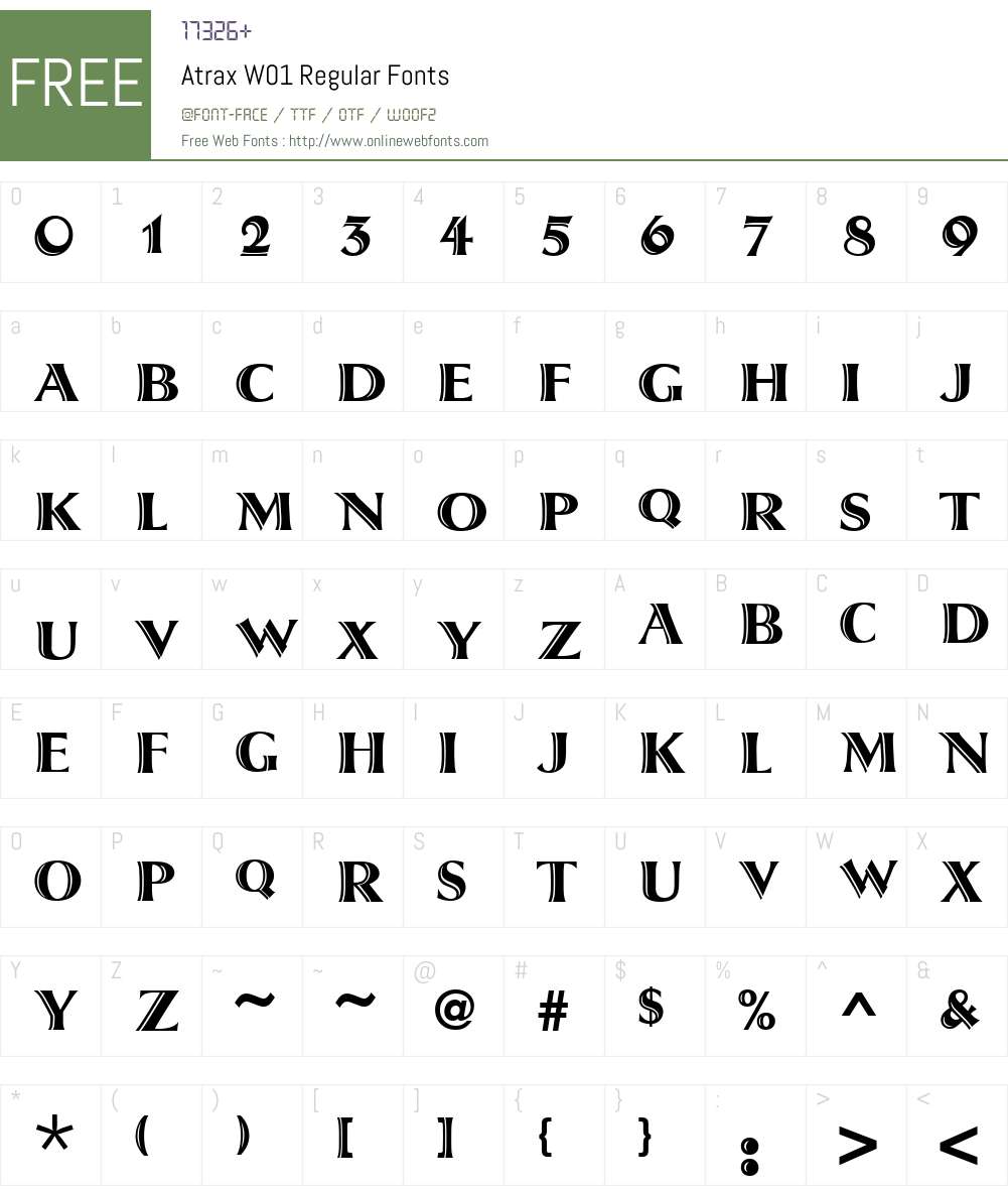 AtraxW01-Regular Font Screenshots