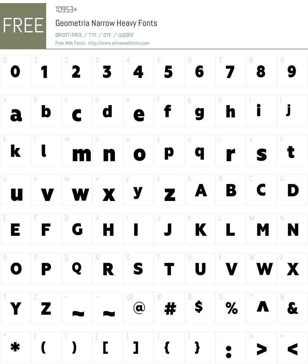 GeometriaNarrow-Heavy Font Screenshots