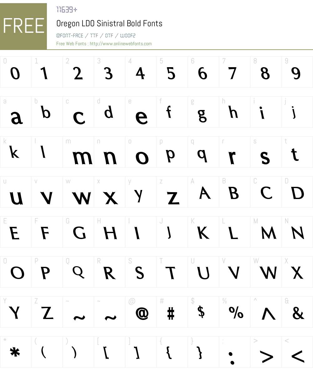 Oregon LDO Font Screenshots