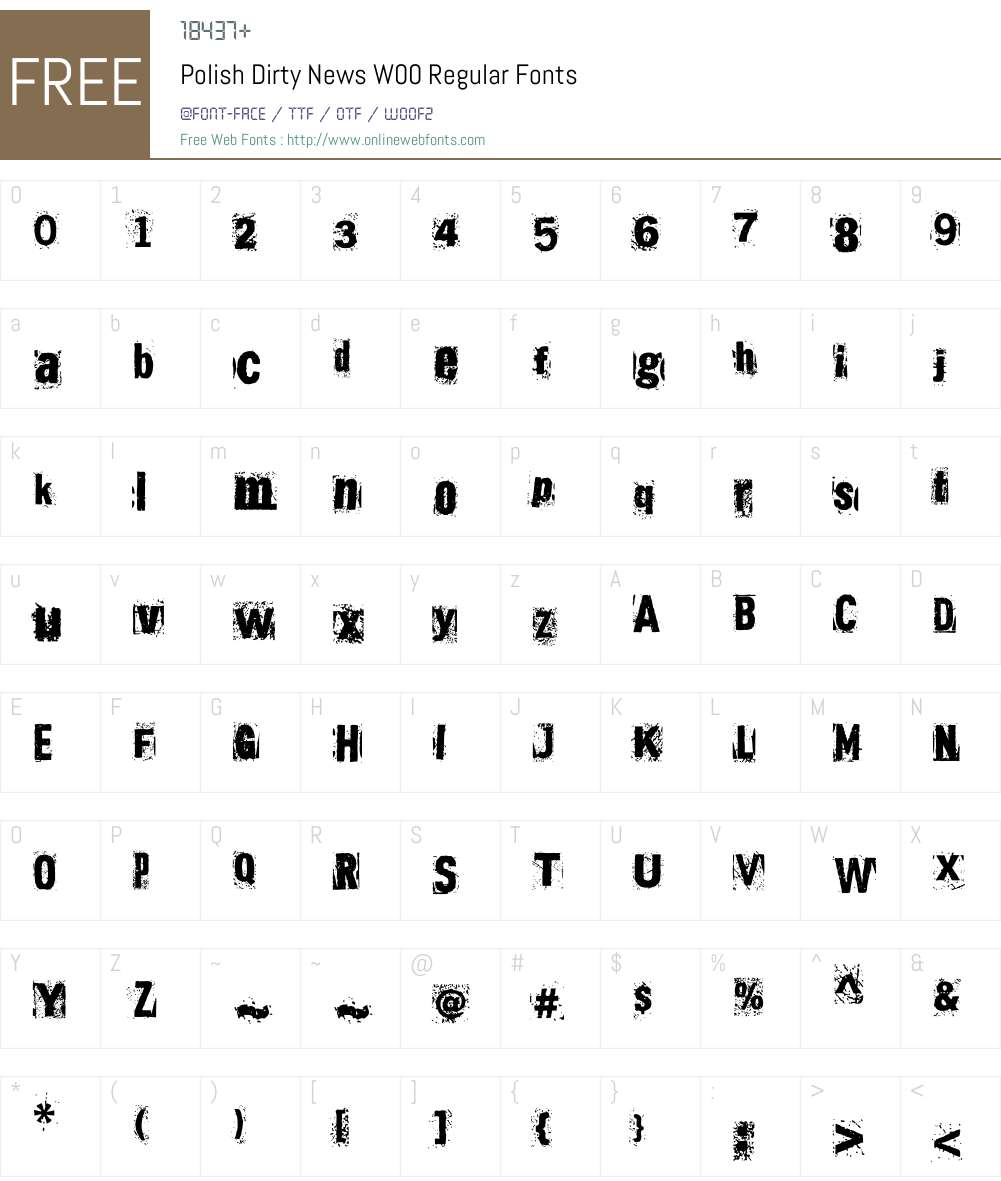 PolishDirtyNewsW00-Regular Font Screenshots