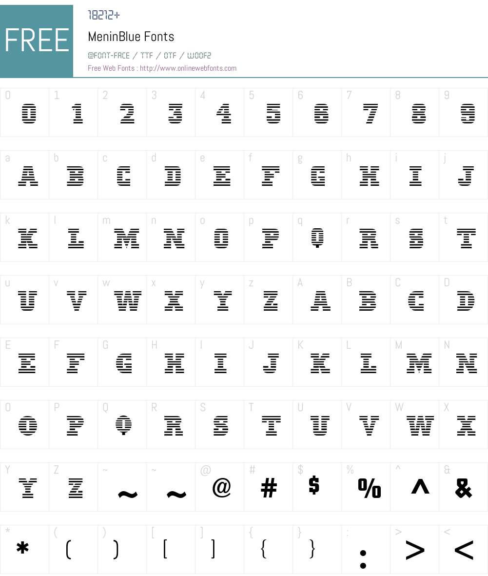 MeninBlue Font Screenshots