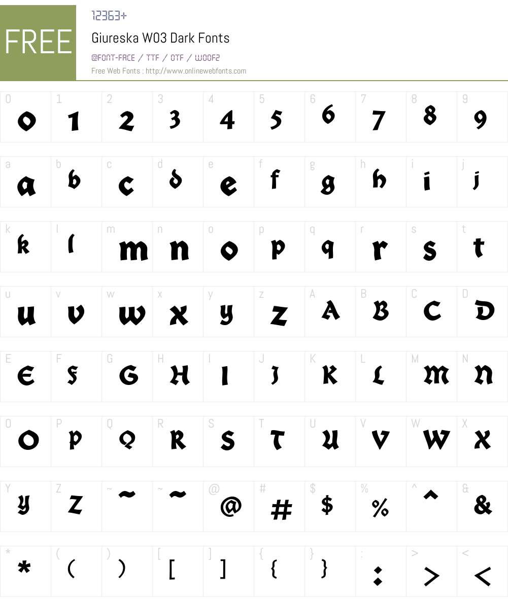 Giureska Font Screenshots