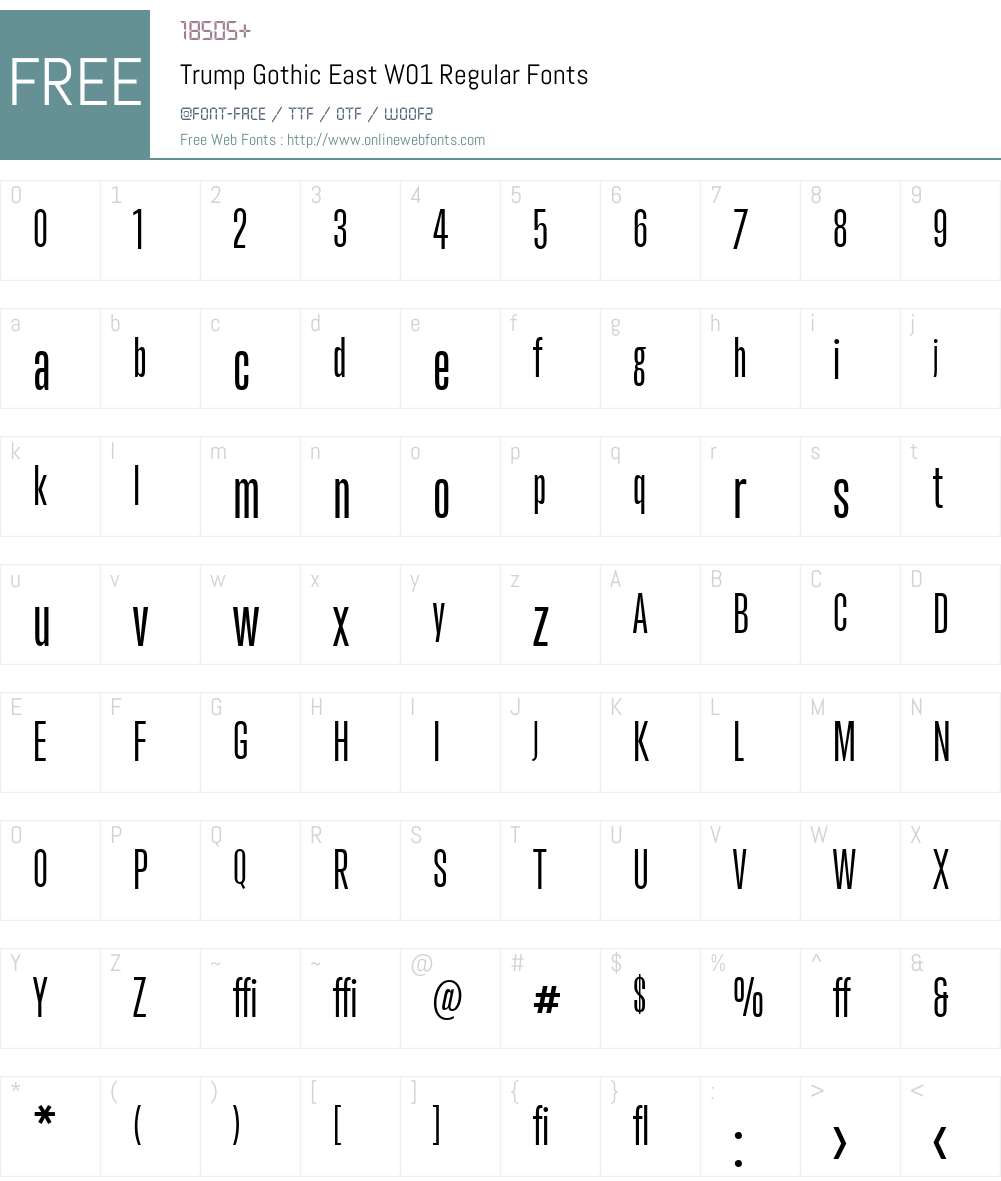 TrumpGothicEastW01-Regular Font Screenshots