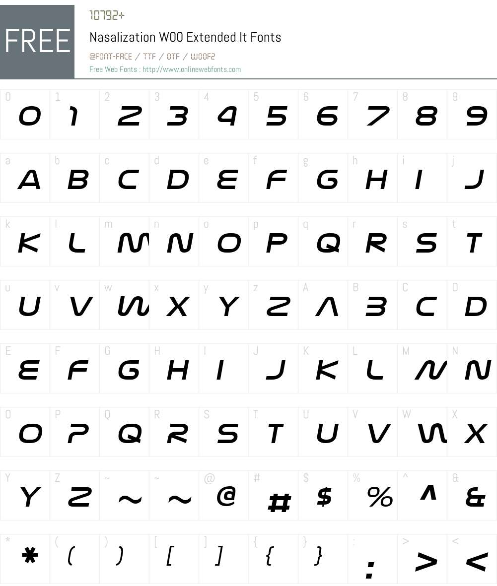 NasalizationW00-ExtendedIt Font Screenshots