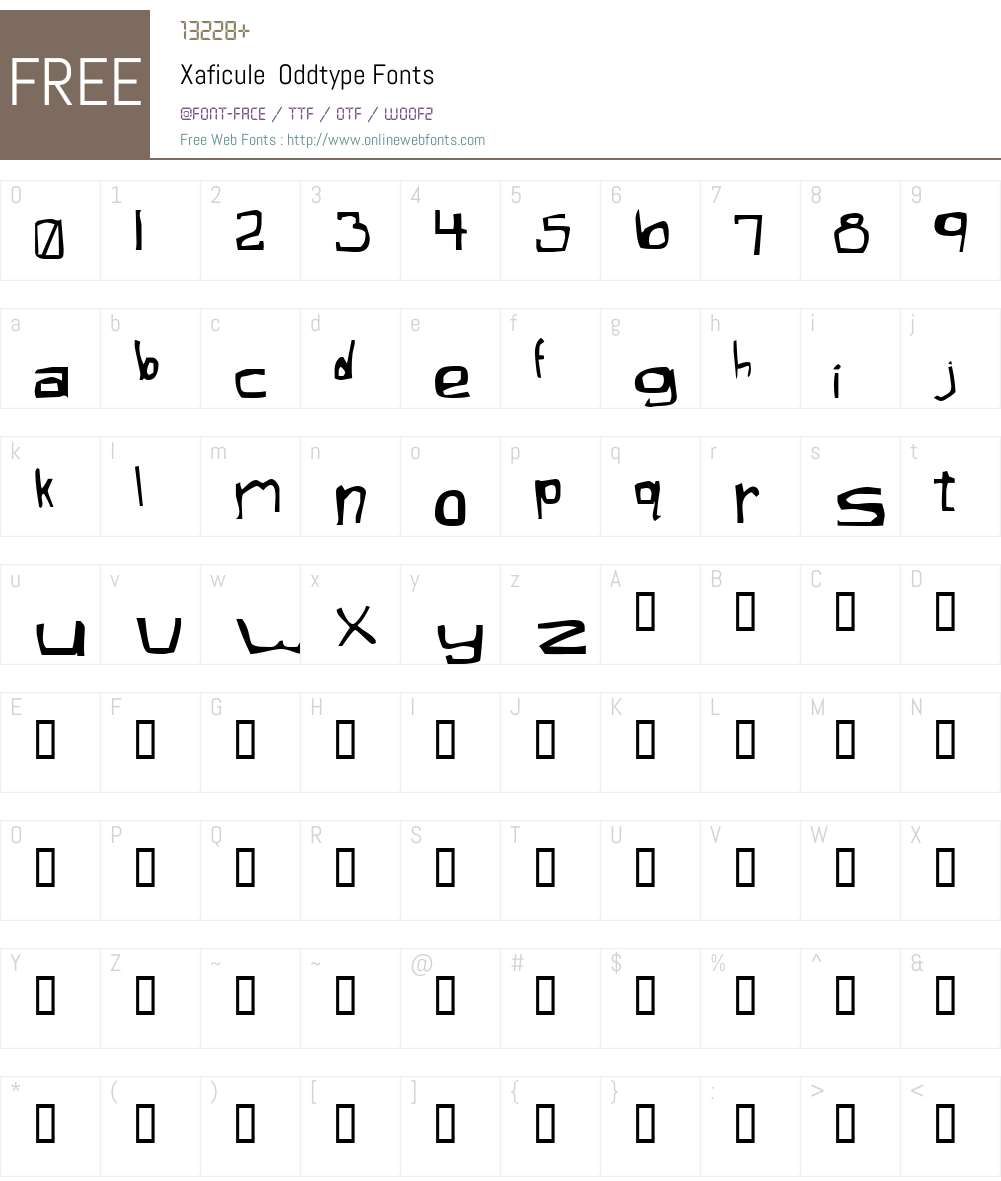 Xaficule Font Screenshots