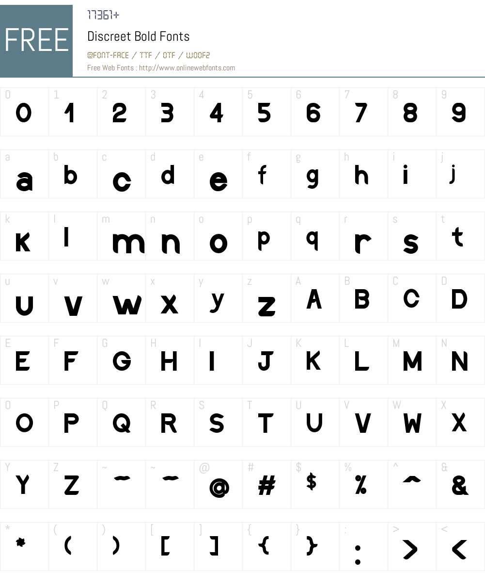 Discreet Font Screenshots