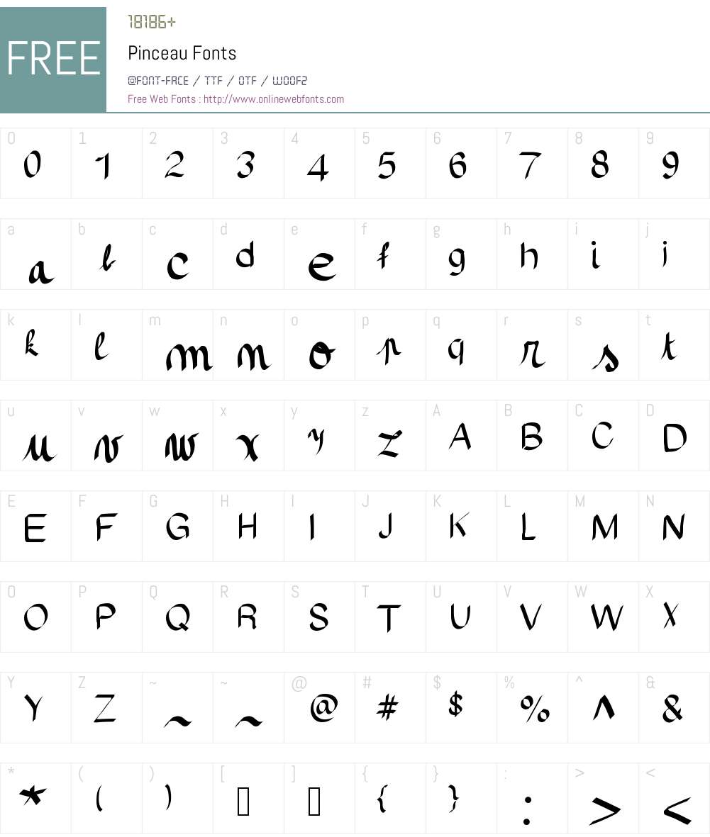 Pinceau Font Screenshots