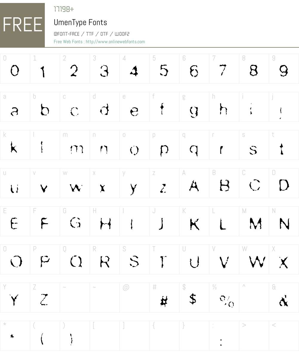 UmenType Font Screenshots