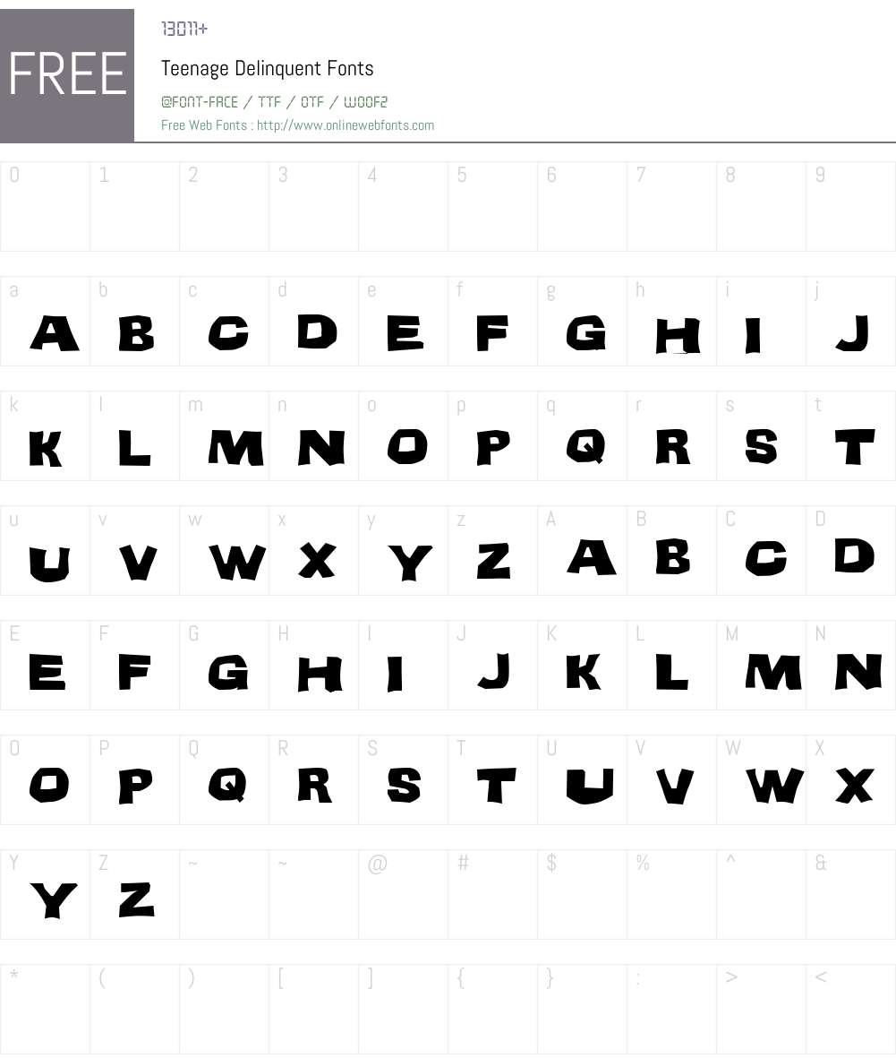 Teenage Font Screenshots
