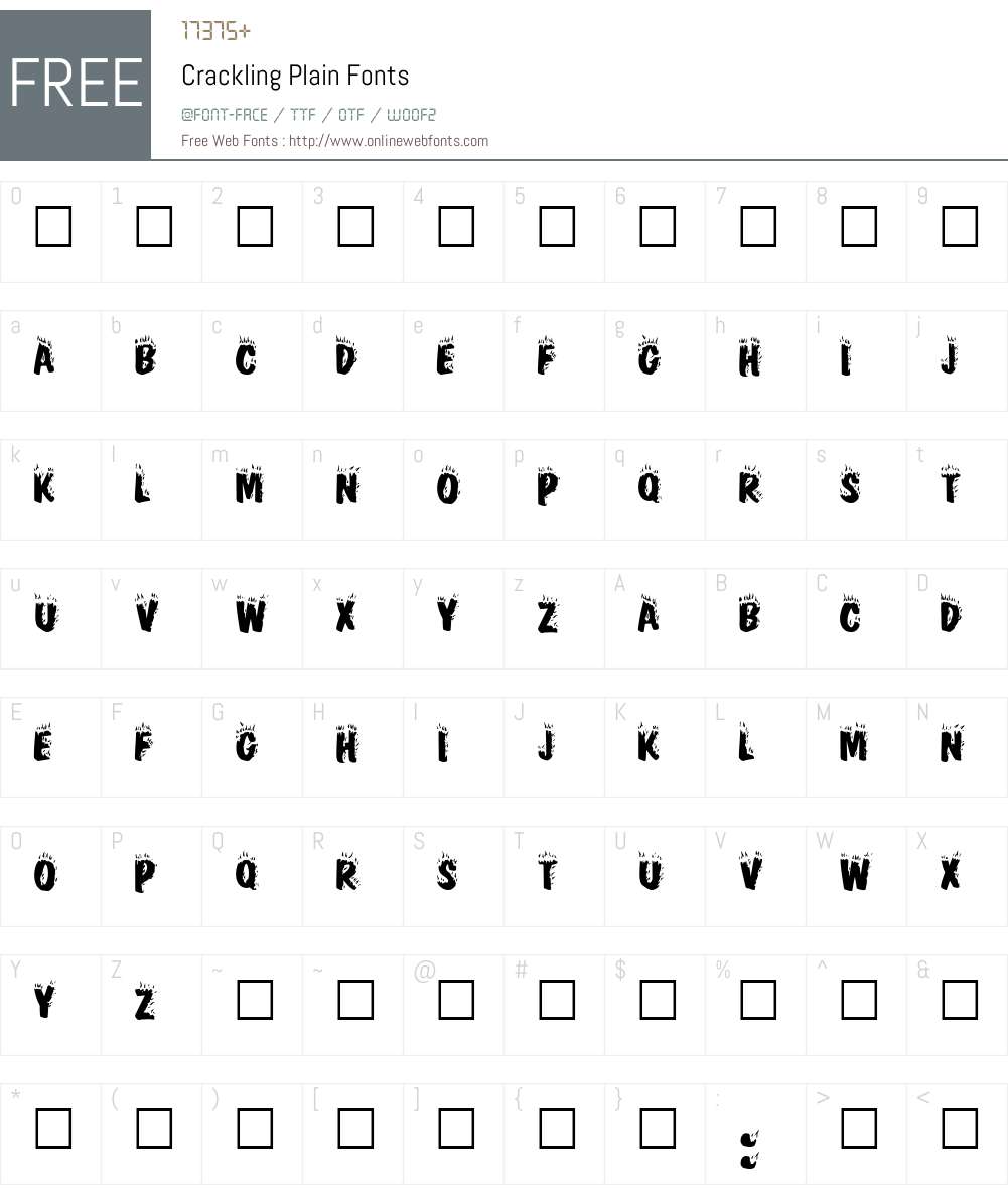 Crackling Font Screenshots
