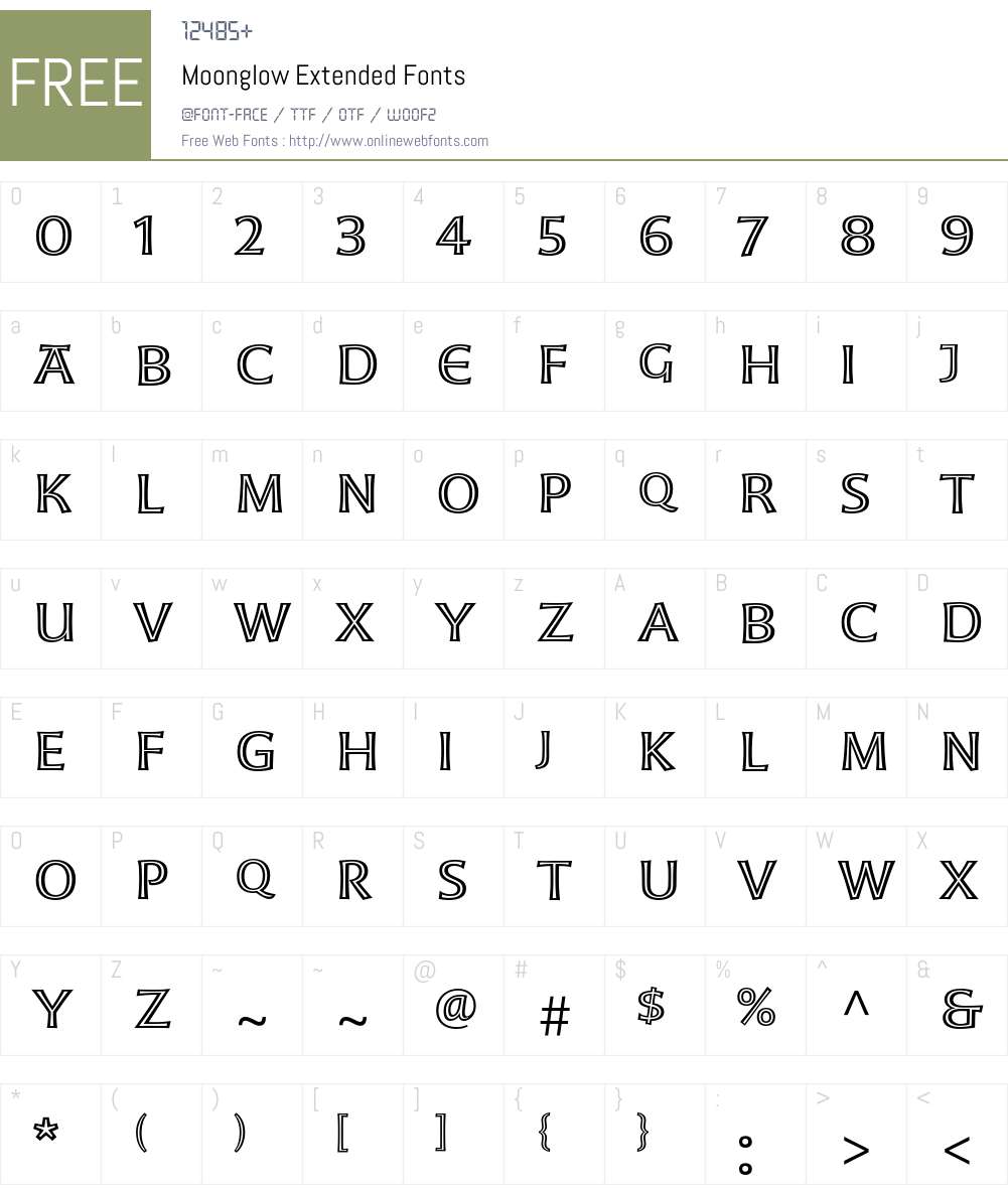 Moonglow Font Screenshots