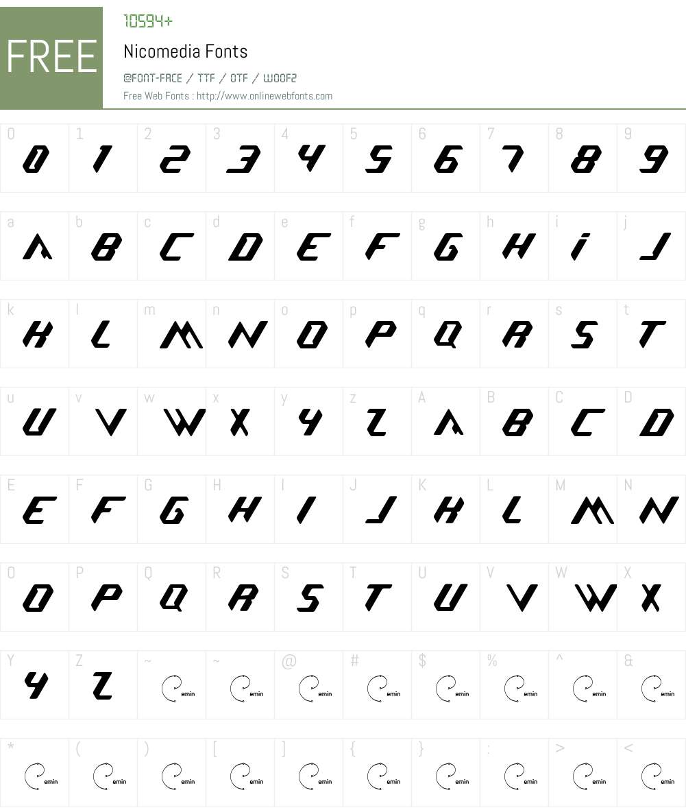 Nicomedia Font Screenshots