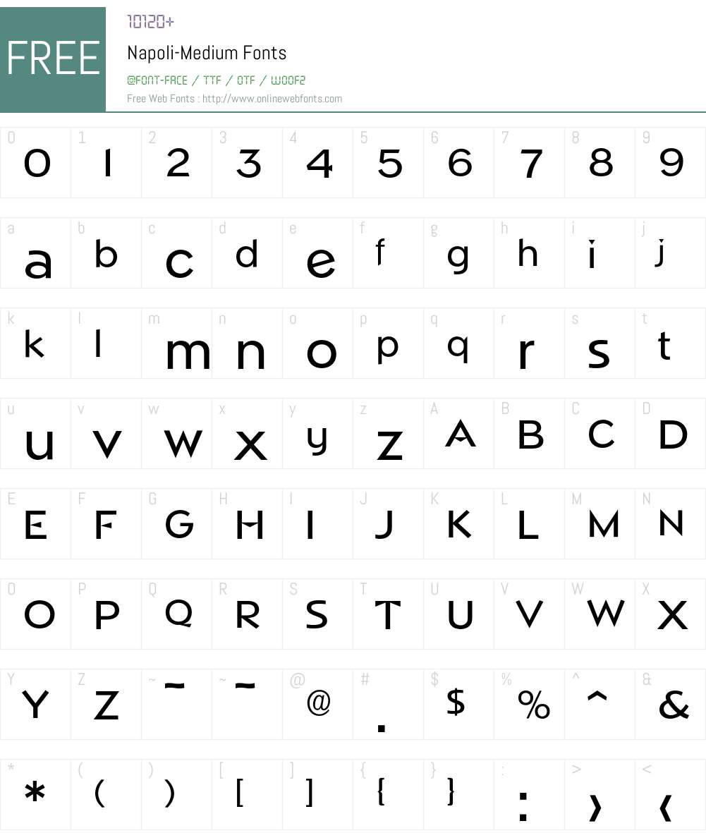 Napoli-Medium Font Screenshots