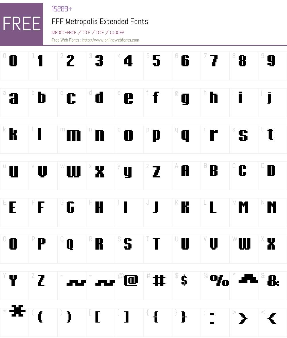 FFF Metropolis Extended Font Screenshots