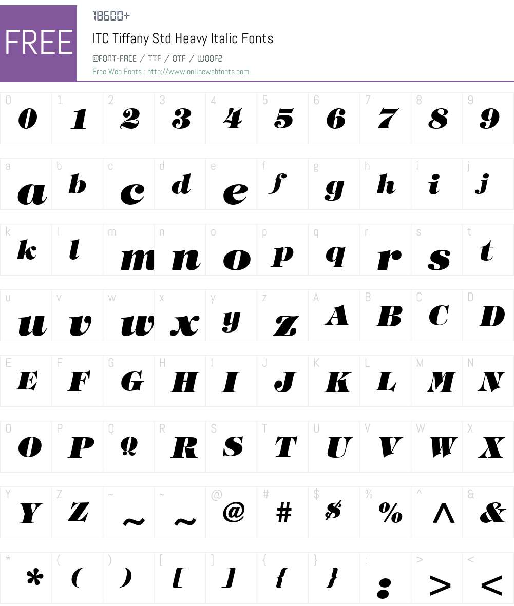 ITC Tiffany Std Font Screenshots