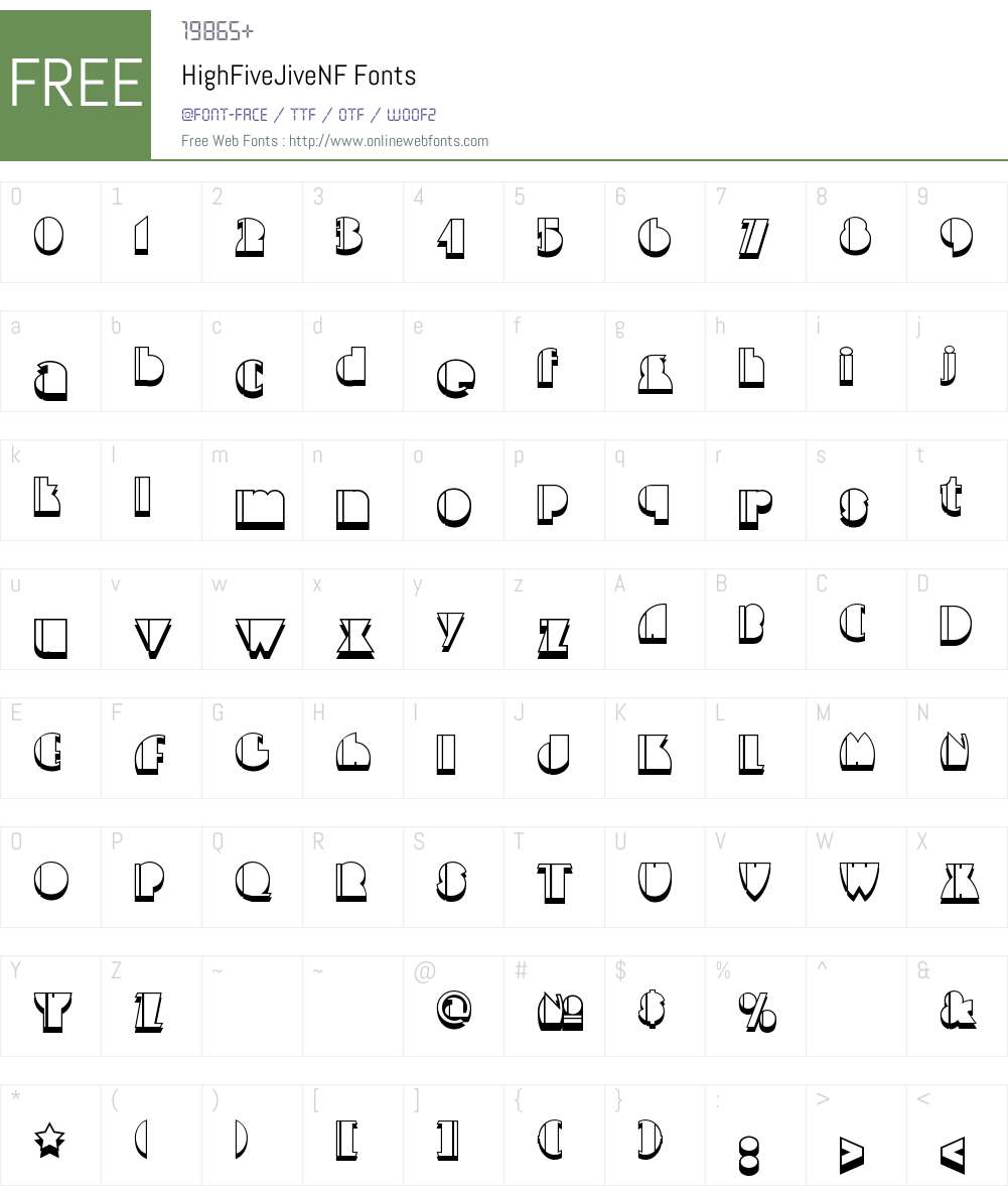 High Five Jive NF Font Screenshots