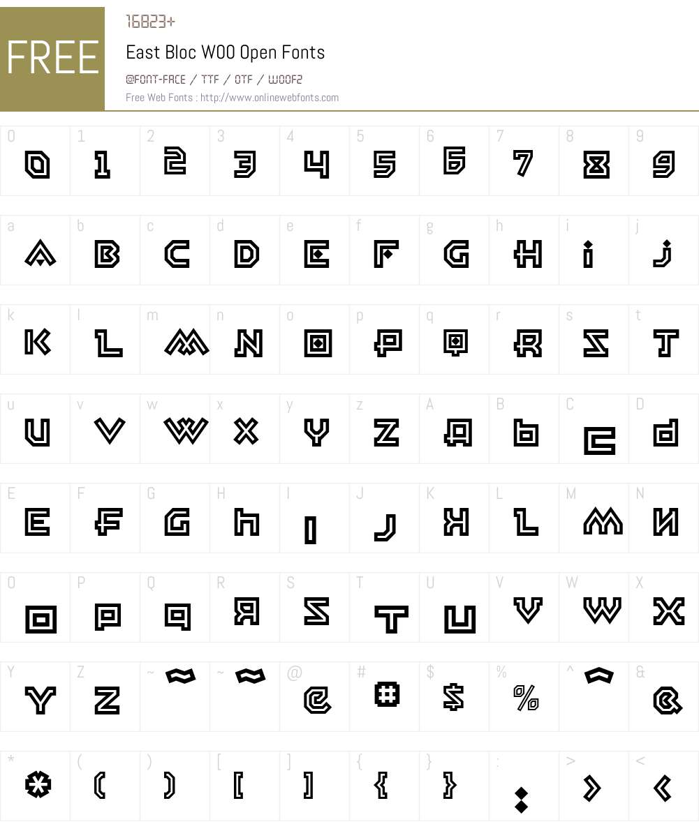 EastBlocW00-Open Font Screenshots