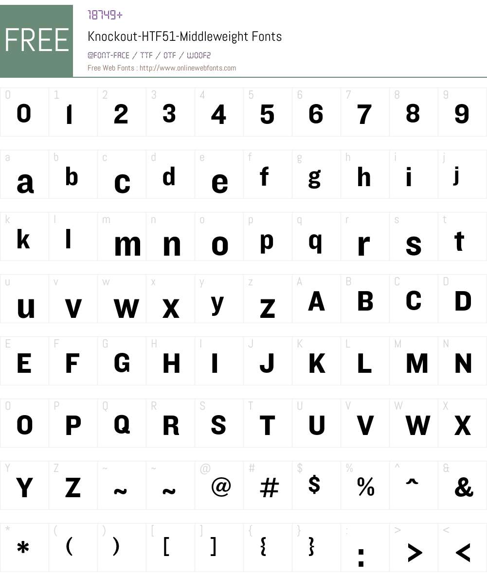 Knockout Font Screenshots