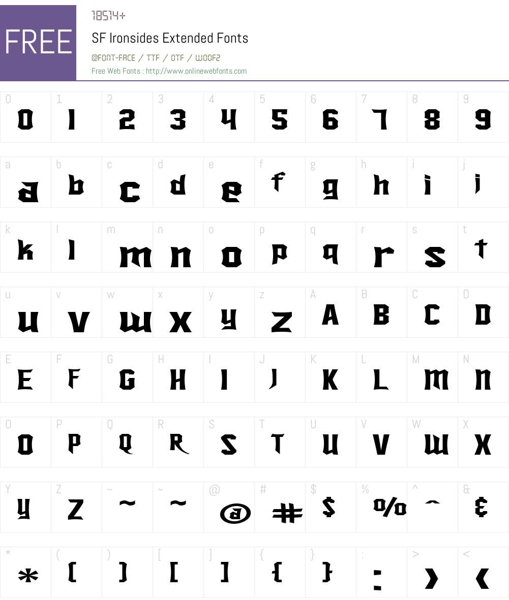 SF Ironsides Extended Font Screenshots