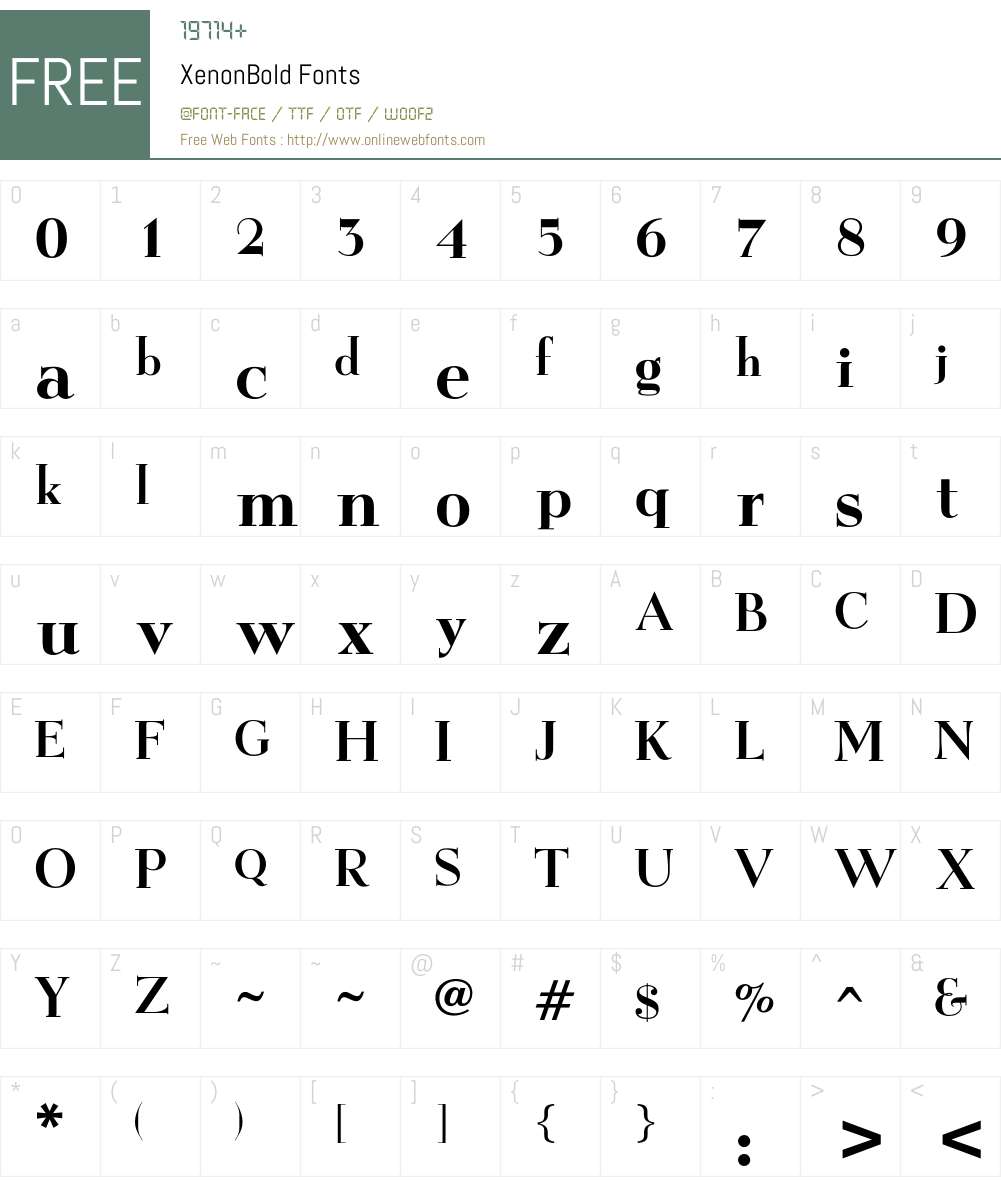 XenonBold Font Screenshots