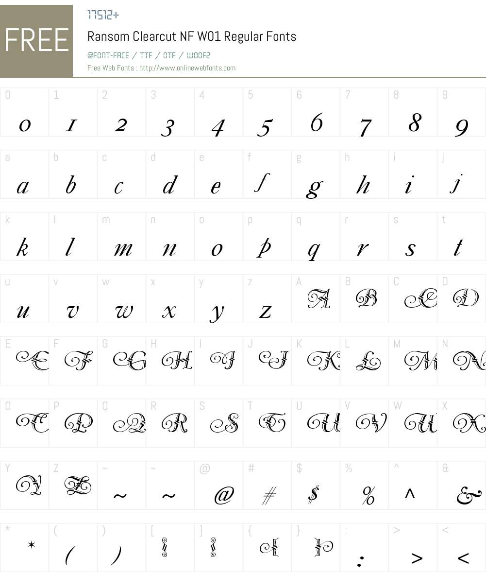 RansomClearcutNFW01-Regular Font Screenshots