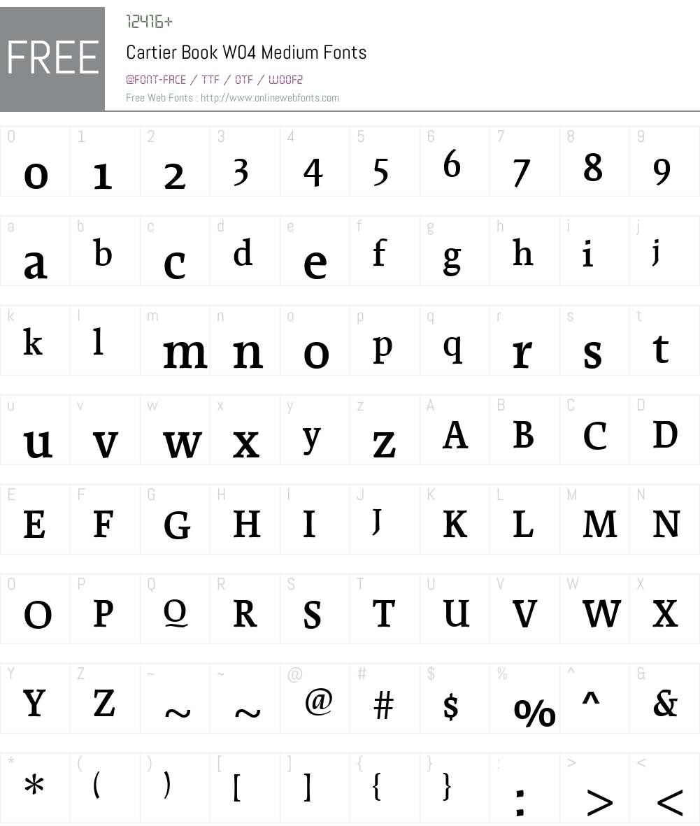 Cartier Book Font Screenshots