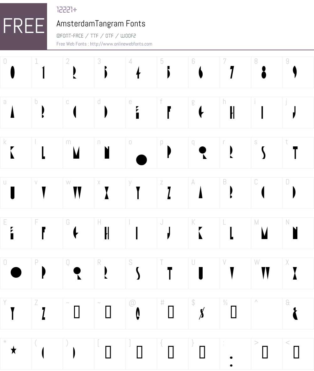 AmsterdamTangram Font Screenshots