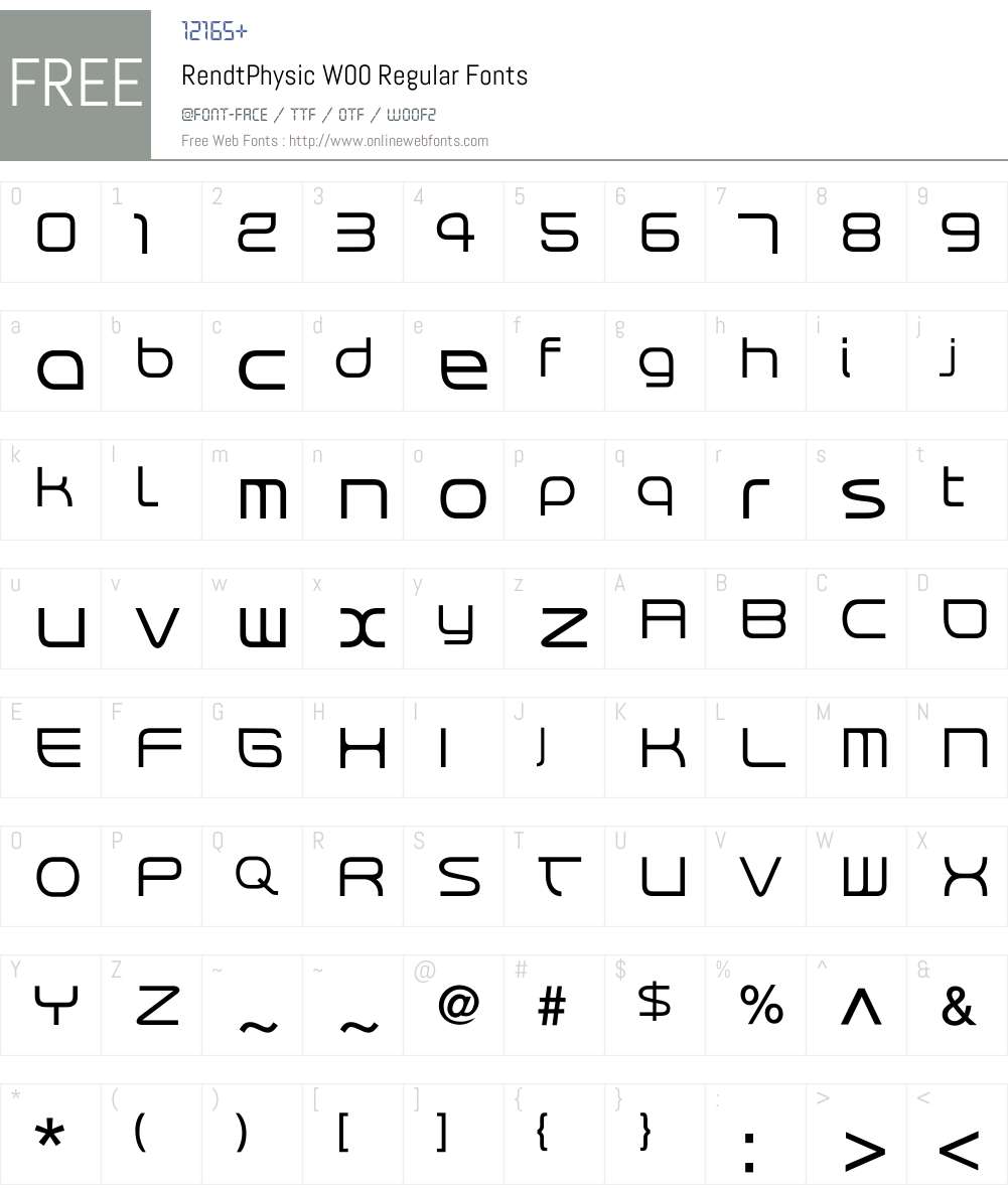 RendtPhysicRegular Font Screenshots