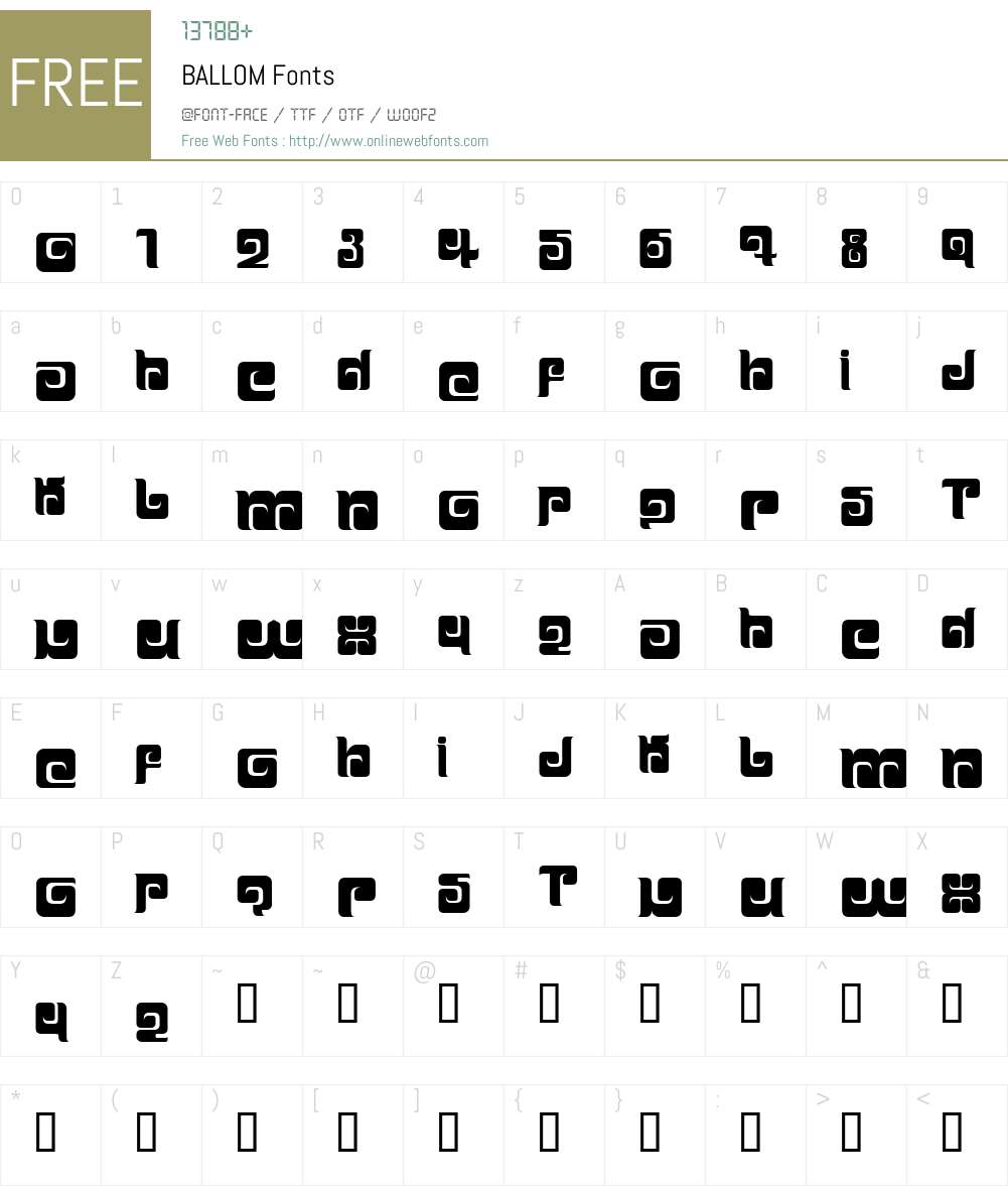 BALLOM Font Screenshots