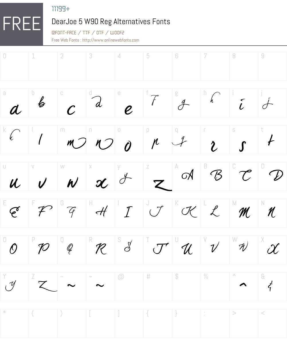 DearJoe5W90-RegAlternatives Font Screenshots