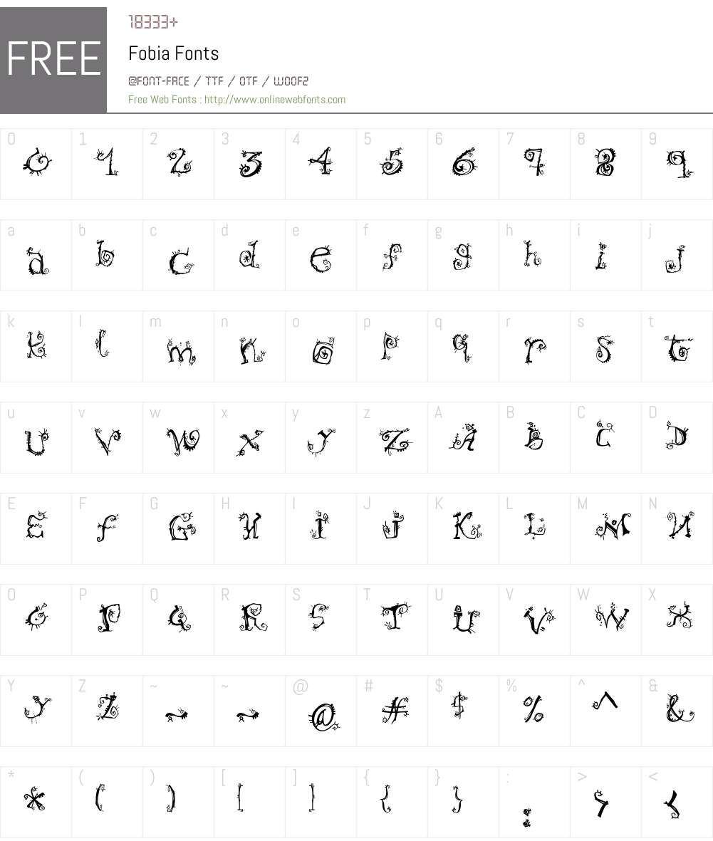 Fobia Font Screenshots