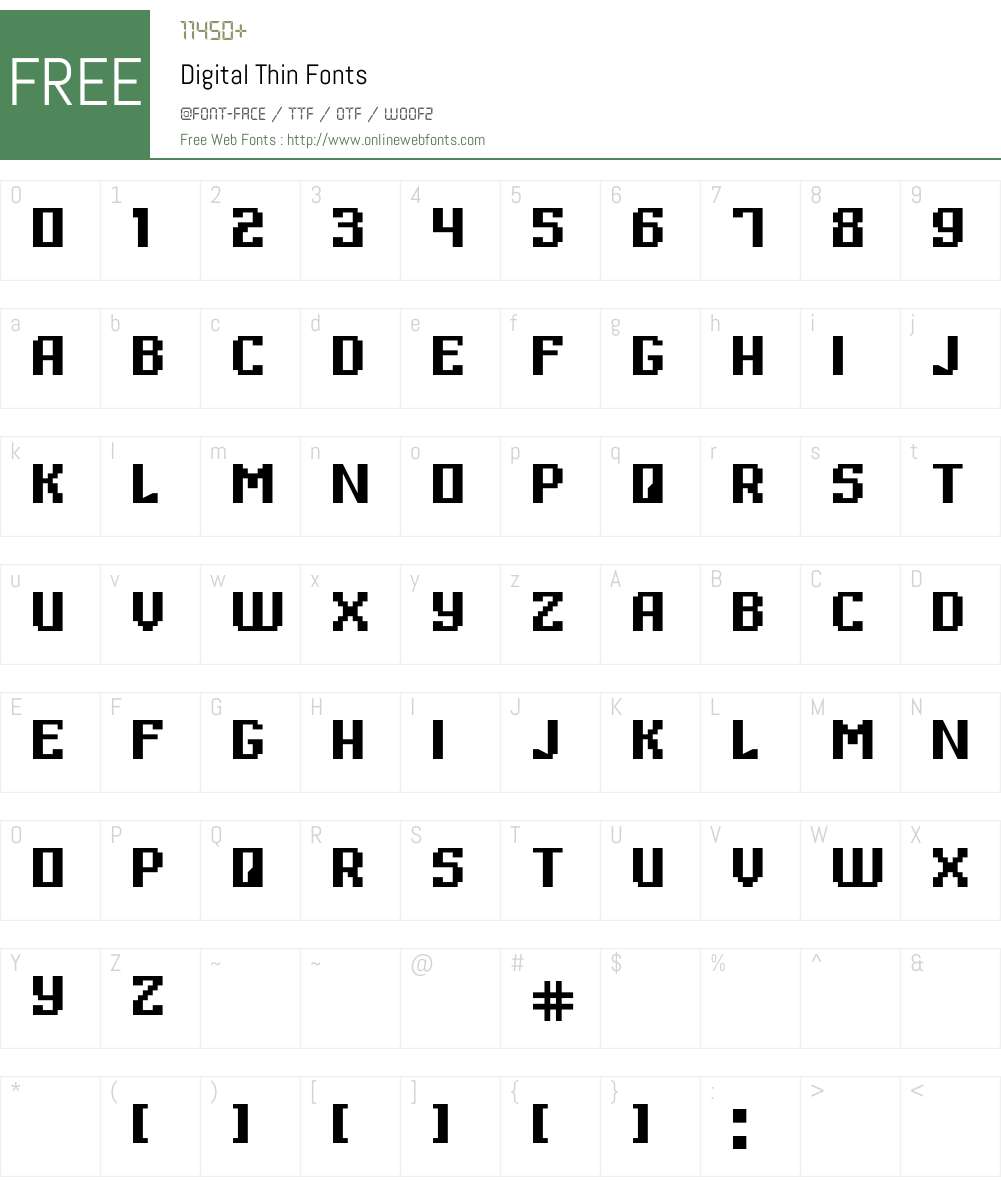 Digital Font Screenshots