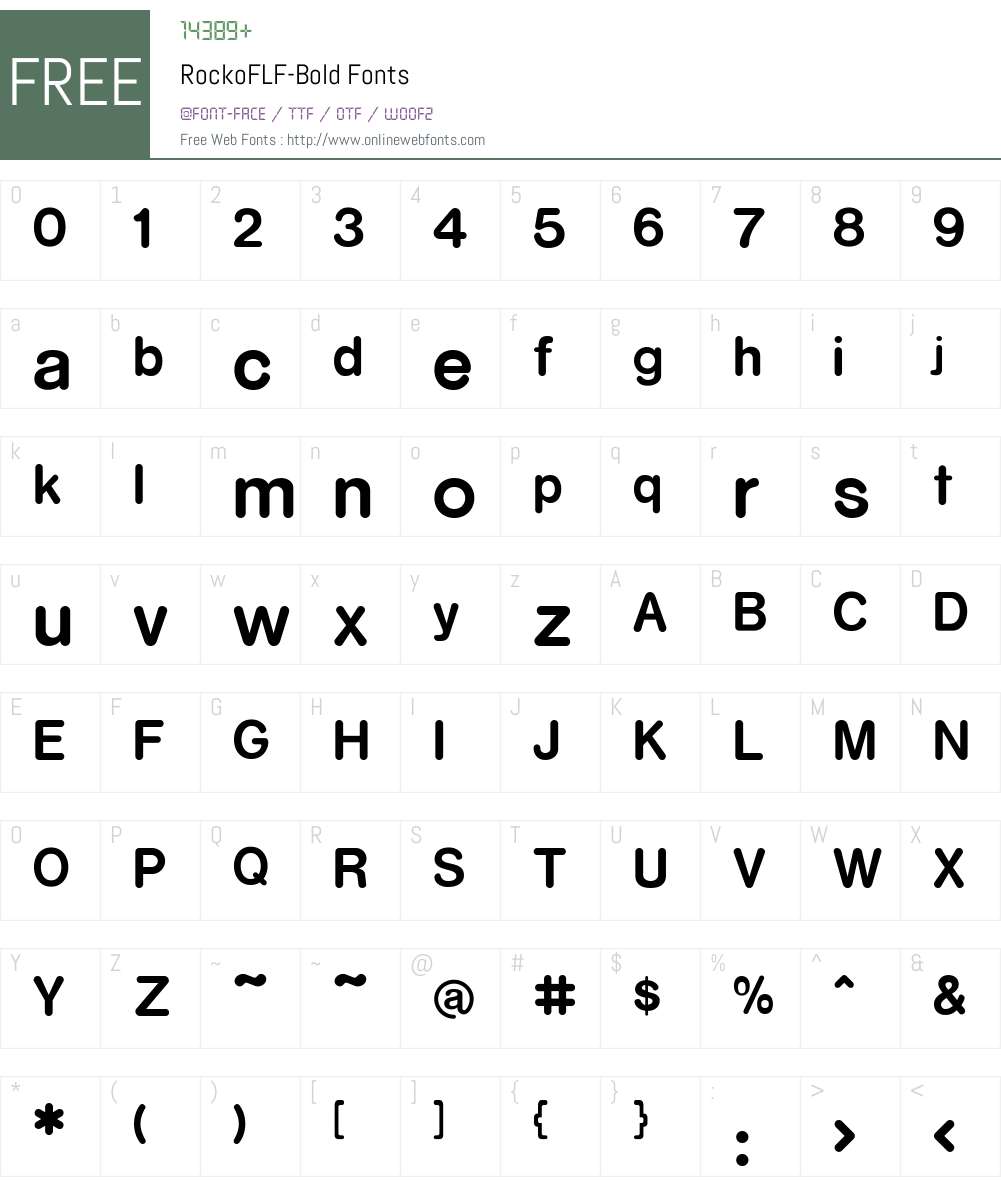 RockoFLF Font Screenshots