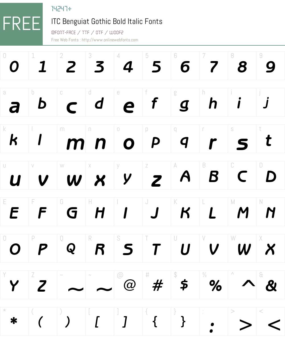 ITC Benguiat Gothic Font Screenshots