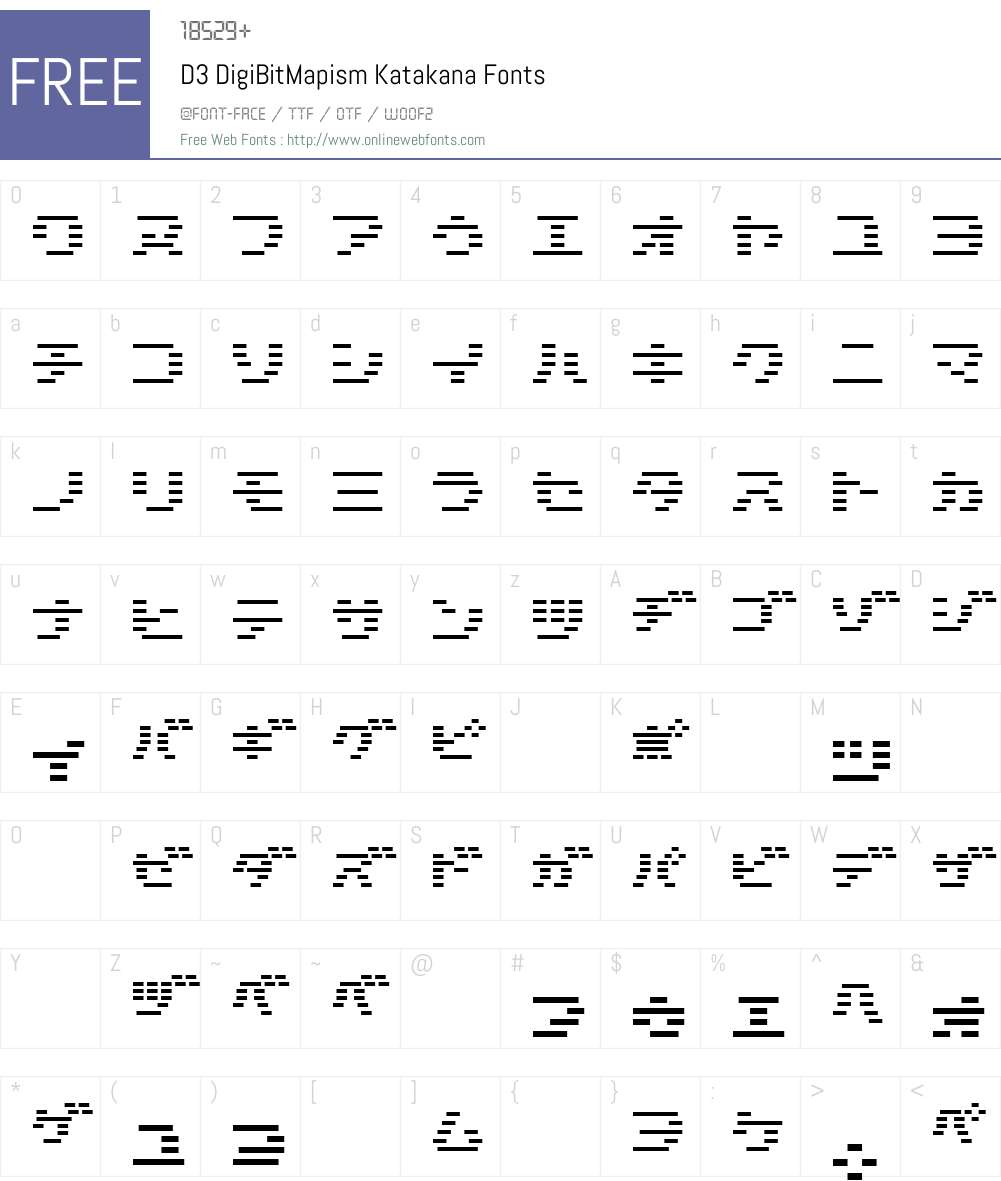 D3 DigiBitMapism Katakana Font Screenshots