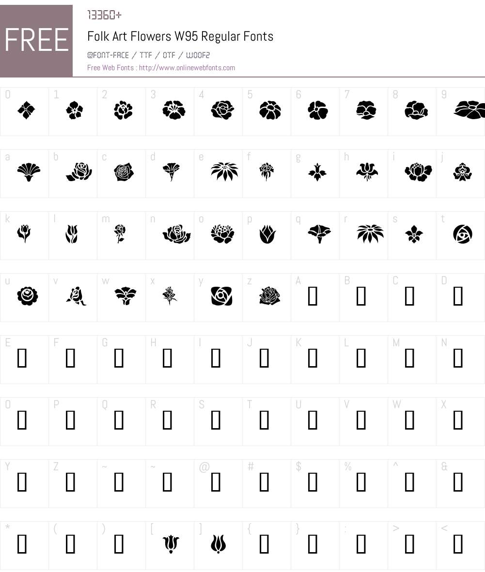 Folk Art Flowers Font Screenshots