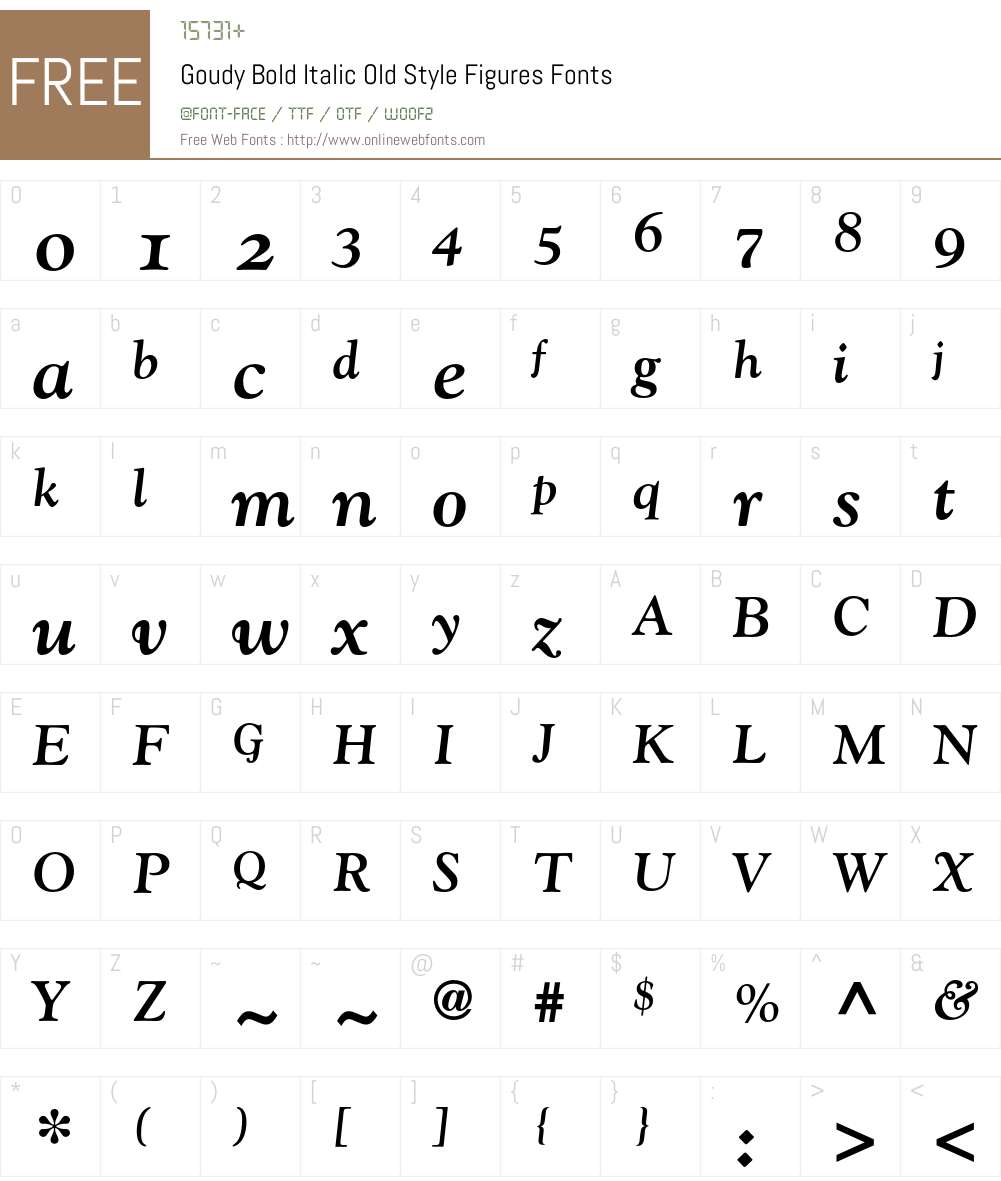 Goudy Font Screenshots