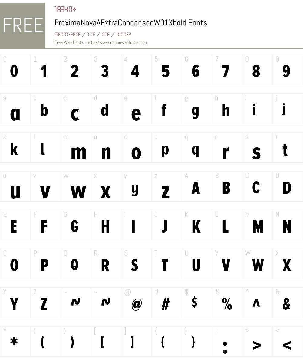 ProximaNovaAExtraCondensedW01-Xbold Font Screenshots