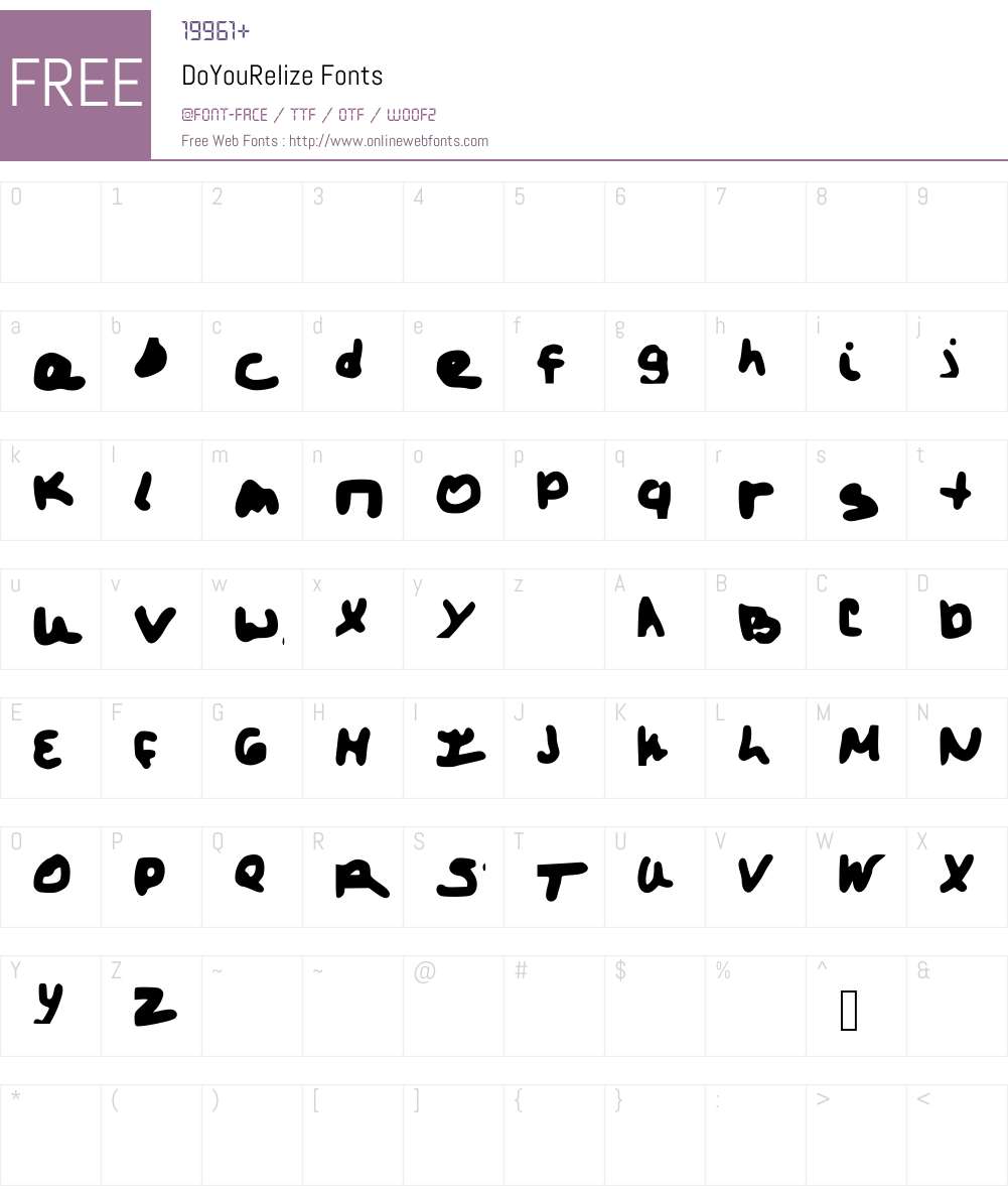 DoYouRelize Font Screenshots