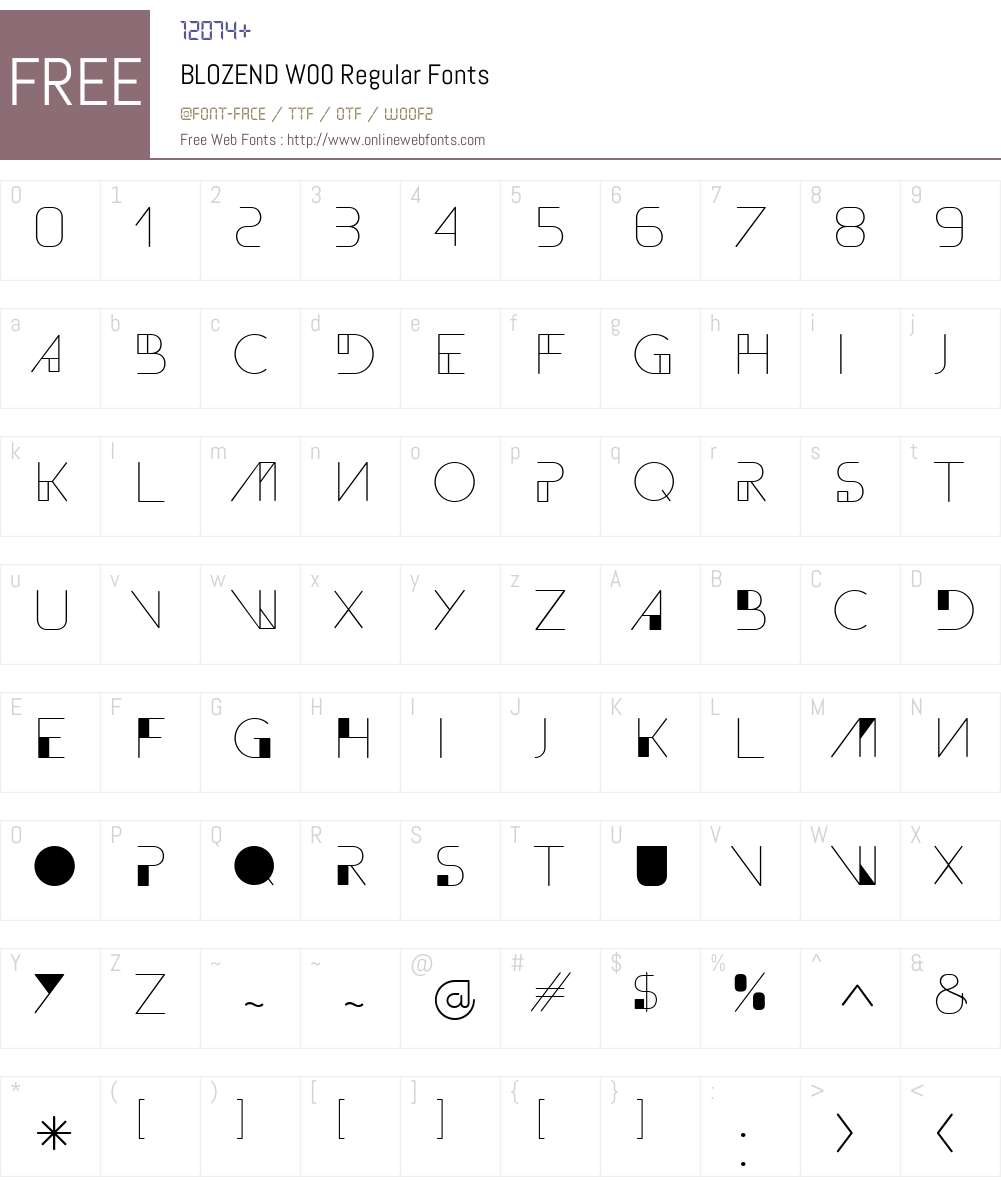 BLOZENDW00-Regular Font Screenshots