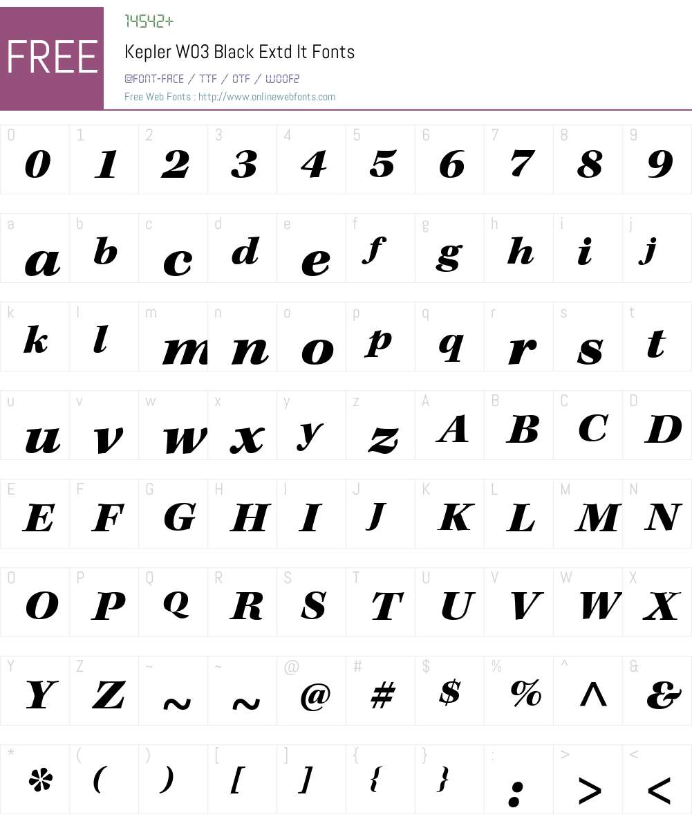 KeplerW03-BlackExtdIt Font Screenshots