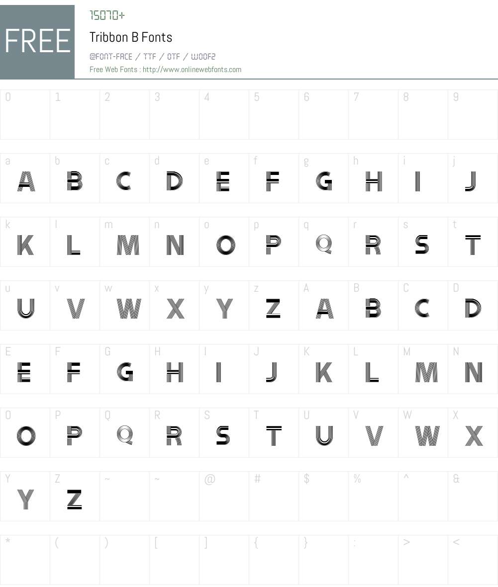 Tribbon B Font Screenshots
