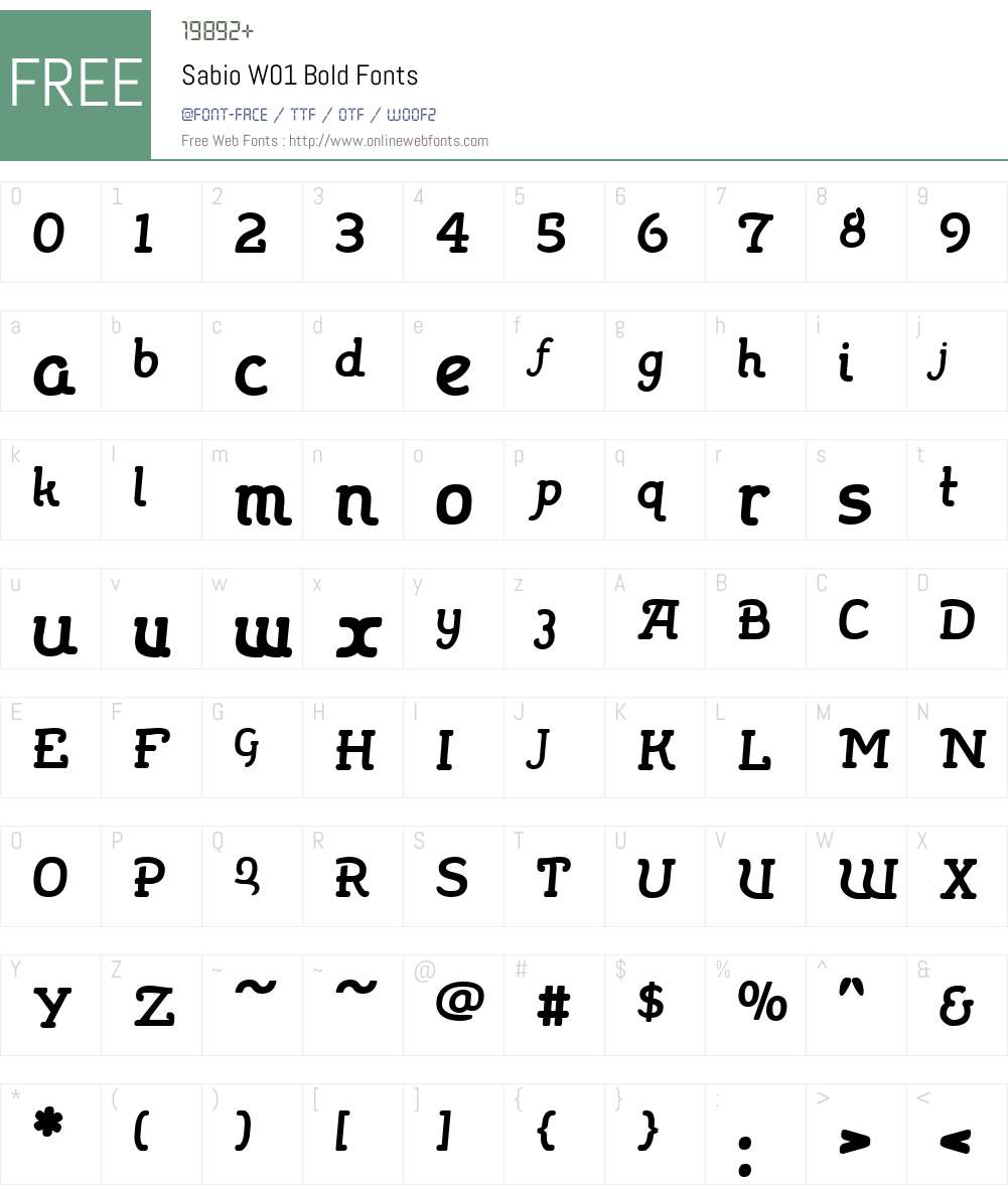 SabioW01-Bold Font Screenshots